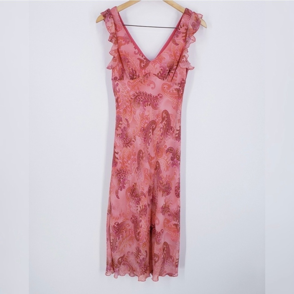 Vintage Pink Paisley Midi Dress